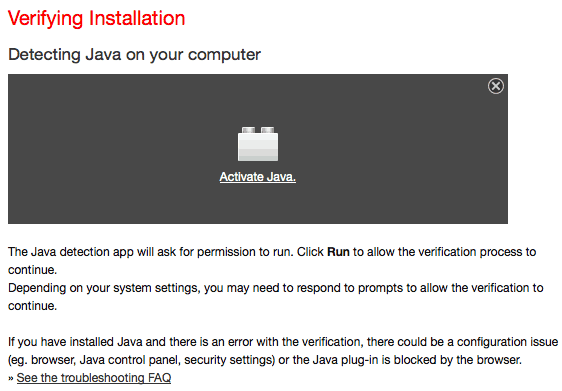 is java installed for browser or system + mac
